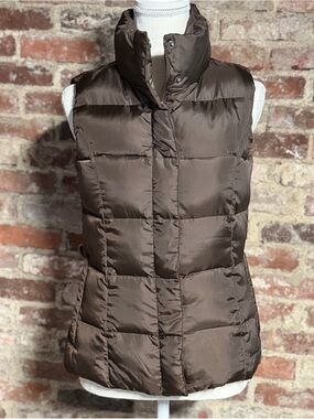 Eddie Bauer Brown Goose Down Quilted Vest XS